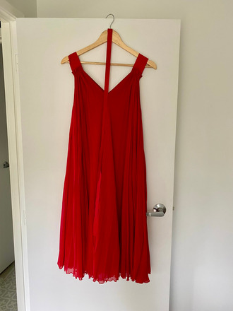 Red Pleated Dress