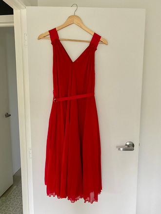Red Pleated Dress Kate Sylvester Reloved