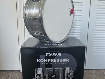 Selling with online payment: Signed by Chris Coleman - Sonor Kompressor Aluminum Snare
