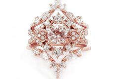 Comprar ahora: 50PC fashionable rose gold three-piece ring set