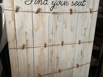 Selling: Seating Plan Sign - Handmade Wooden Whitewash 