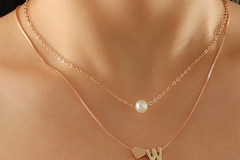 Buy Now: 30PC Fashion Letter Pearl Pendant Love Necklace