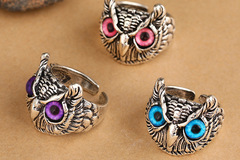 Comprar ahora: 50PC vintage owl ring open couple ring