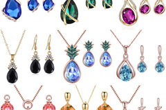 Comprar ahora: 105 Sets Women's Luxury Crystal Necklace Earrings Sets