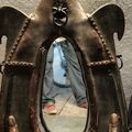 Vente: Collier de cheval ancien transformé en miroir en TBE
