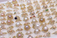 Buy Now: 50PC Light Luxury Freshwater Pearl Open Adjustable Ring
