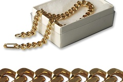 Comprar ahora: 100-Mens & Ladies Pure 14kt Goldtone Link Bracelet 8" w/box-$.99 