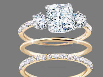 Buy Now: 50PC Golden Zircon and Rhinestone Three Piece Fashion Ring Set