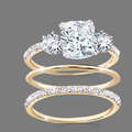 Buy Now: 50PC Golden Zircon and Rhinestone Three Piece Fashion Ring Set