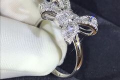 Comprar ahora: 50PC new luxury bow square rhinestone ring