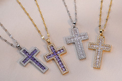 Buy Now: 20PC Simple Zircon Cross Pendant Necklace