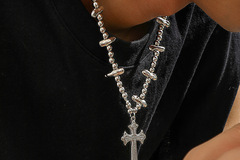 Buy Now: 30pcs men’s hip hop pearl cross necklace