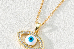 Buy Now: 30PC Zircon Oil Drop Brass Eye Necklace Pendant