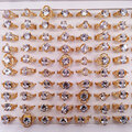 Buy Now: 100PC New KC Gold Fashion Girls Crystal Zircon Ring