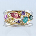 Buy Now: 60PC Exquisite multi-color pattern zircon ring for women
