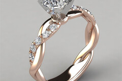 Buy Now: 100PC rose gold two-tone princess twist rhinestone ring