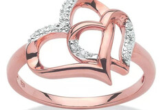 Buy Now: 100PC Fashion Hollow Double Heart Rhinestone Love Ring
