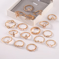 Buy Now: 30PC retro 17-piece ring set simple rhinestone ring