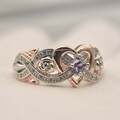 Buy Now: 50PCS Love Shaped Rose Gold Two-Tone Zircon Ring