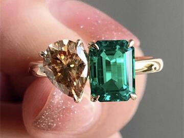 Buy Now: 100PCS Double main stone versatile zircon ring for women