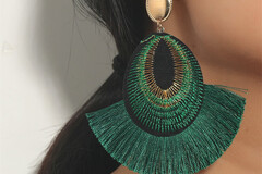 Buy Now: 60 Pairs Bohemian Peacock Feather Tassel Colorful Long Earrings