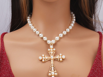 Buy Now: 30PCS High Imitation Pearl Necklace Cross Pendant