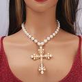 Buy Now: 30PCS High Imitation Pearl Necklace Cross Pendant