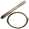 Comprar ahora: 40 pcs-Polished 14kt Goldtone Swarovski Crystal Bangle Bracelet-$