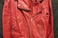 Selling with online payment: Red Faux Leather Jacket