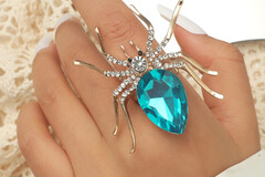 Buy Now: 50 Pcs Gothic Spider Animal Rhinestone Ring