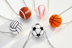 Comprar ahora: 100PCS silicone basketball pendant simple necklace