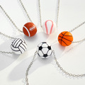 Comprar ahora: 100PCS silicone basketball pendant simple necklace