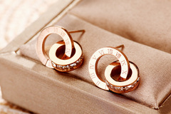 Buy Now: 50PCS Creative Earrings Rose Gold Titanium Steel Earrings