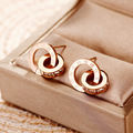 Buy Now: 50PCS Creative Earrings Rose Gold Titanium Steel Earrings