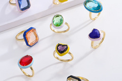 Buy Now: 40PCS enamel drip effect geometric ring