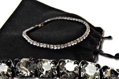 Comprar ahora: 30 pcs-Swarovski 3mm Crystal Stretch Bracelets-Hematite Finish w/