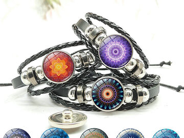 Buy Now: 100PCS Vintage Mandala Leather Cord Bracelet