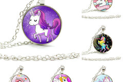 Comprar ahora: 100PCS Cute Cartoon Unicorn Pendant Necklace