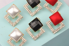 Buy Now: 50PCS Light Luxury Double Diamond Crystal Earrings