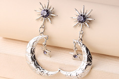 Buy Now: 40 Pairs of Silver Star and Moon Design Dangle Earrings