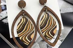 Buy Now: 80 Pairs Vintage Bohemian Wooden Ripple Leaf Earrings