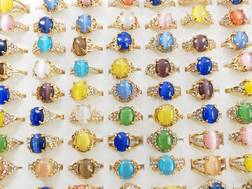 Buy Now: 100PCS Fashionable Colored Cat's Eye Ring for Women