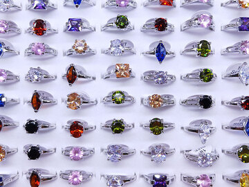 Buy Now: 100PCS Fashion Colorful Zirconia Crystal Ring
