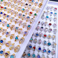 Comprar ahora: 120PCS Colored Glass Crystal Gemstone Ring