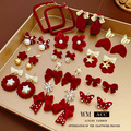 Buy Now: 50 pairs of rhinestone red velvet versatile earrings