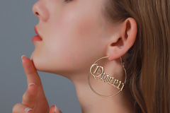 Buy Now: 80 Pairs Stylish Round Letter Queen Earrings