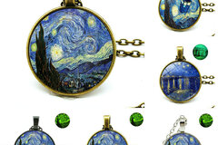Comprar ahora: 100PCS Van Gogh Luminous Pendant Necklace