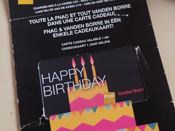 Vente: Carte cadeau Fnac & Vandenborre - BELGIQUE (80€)