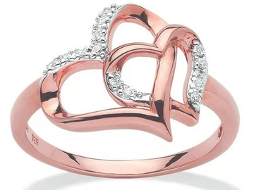 Buy Now: 100PCS Fashionable Simple Double Heart Hollow Ring