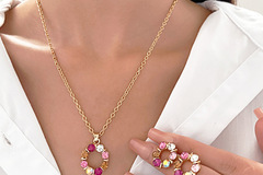 Buy Now: 60 Sets Round Colorful Rhinestone Necklace Earrings Jewelry Set